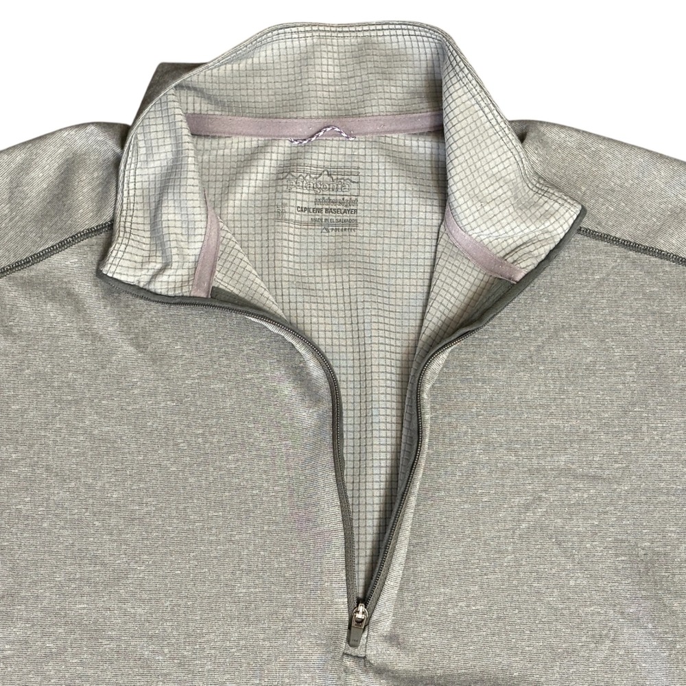 Patagonia Men's Midweight Capilene‎ Baselayer. Sz M Gray Zip Neck - Picture 2 of 10